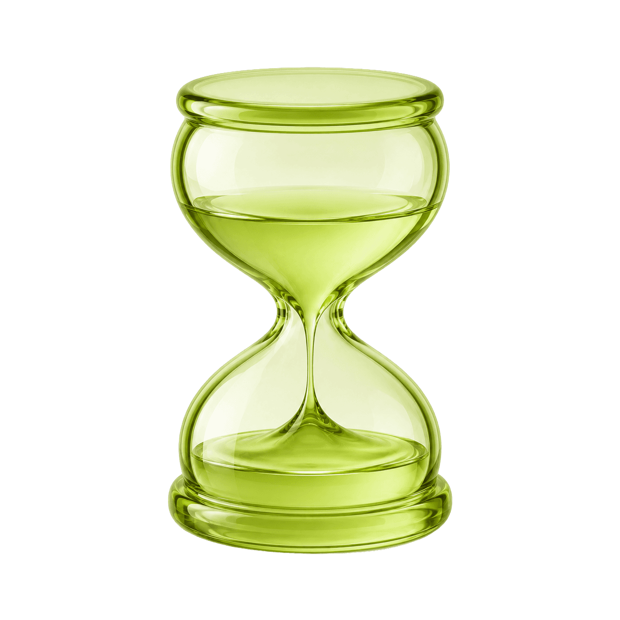 Lime glass hourglass