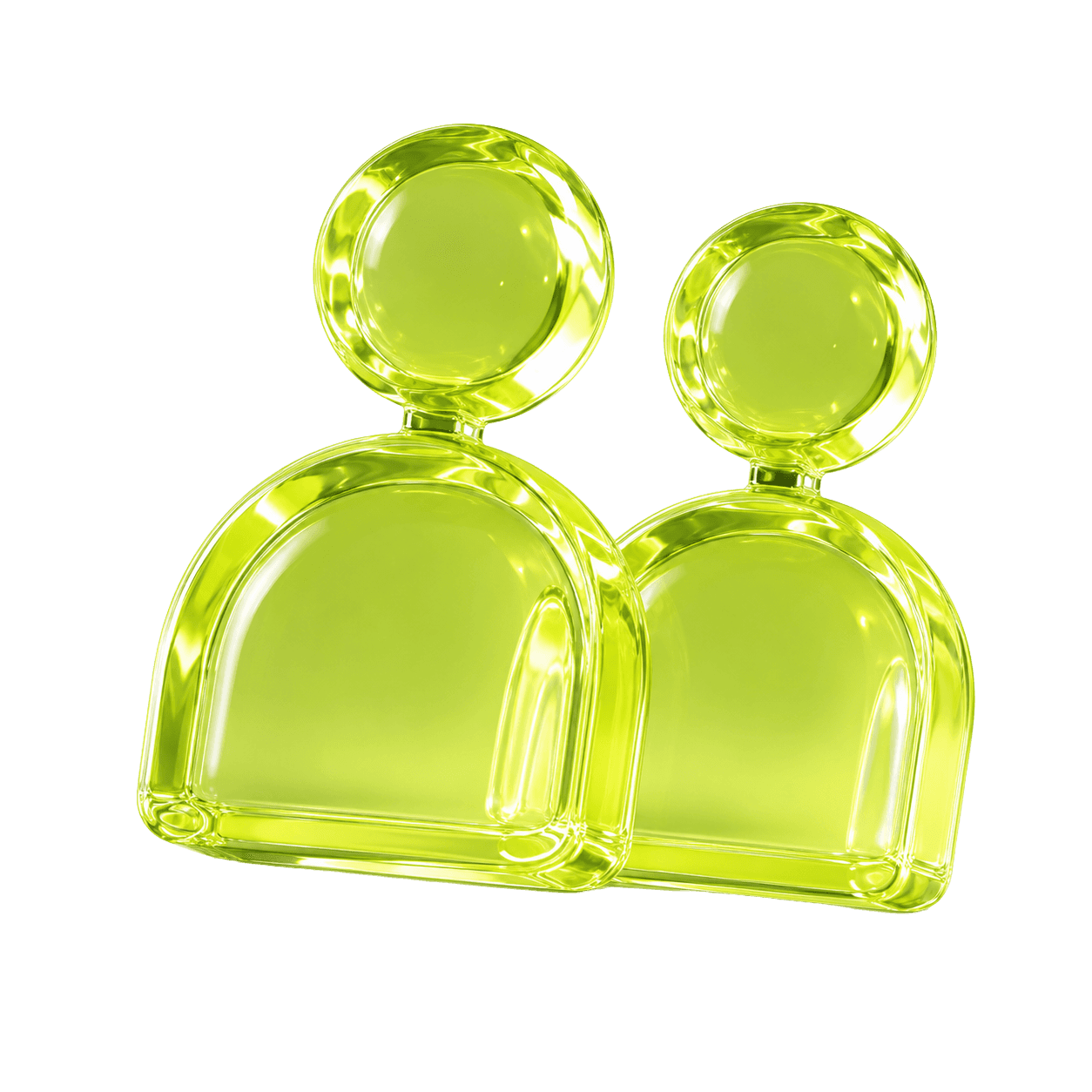 Two glass figures