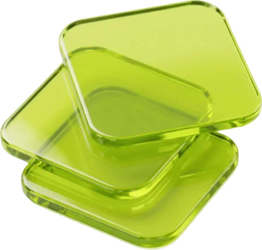Three tilted glass plates